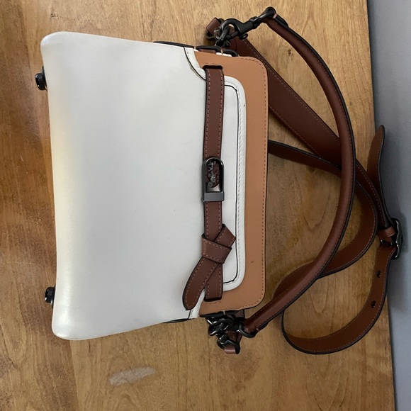 Coach Chalk and Brown Leather Tote - Picture 6 of 6